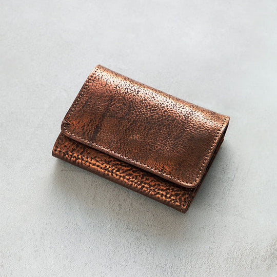 Pochette en cuivre scintillant ‐ Compact Size, Tsuchiya Kaban 
